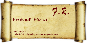 Frühauf Rózsa névjegykártya